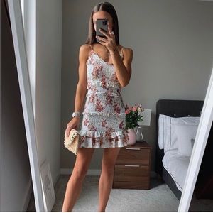 Zara floral dress with ruching